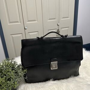 Louis Vuitton Black Men's vintage Leather Briefcase Bag
